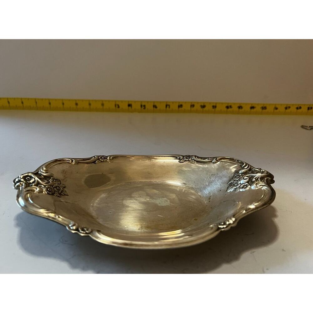 International Silver Company Bon Bon 448 Dish Vanity Tray Vintage 9" Marked